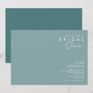 Dusty Boho   Blaues und grünes Brautparty Einladung