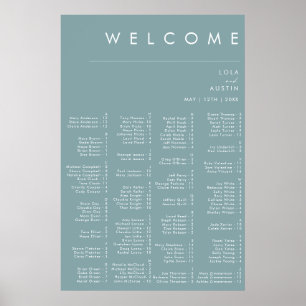 Dusty Boho   Blue Alphabetification Seating Chart Poster