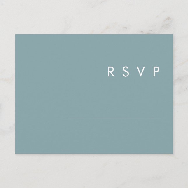Dusty Boho | Blue and Green Wedding RSVP Postcard Postkarte (Vorderseite)