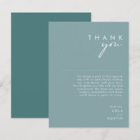Dusty Boho Blue & Green Empfang Danke, Card