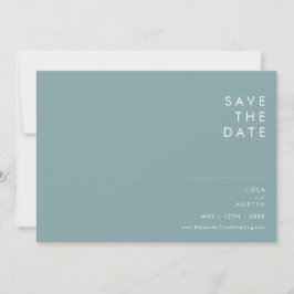 Dusty Boho Blue & Green Horizontal Save the Date