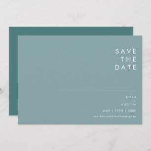Dusty Boho Blue & Green Horizontal Save the Date
