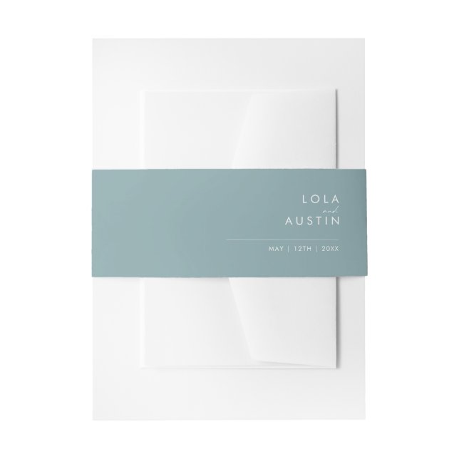Dusty Boho | Blue Invasion Bauchband Einladungsbanderole (Vorderseite Beispiel)