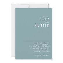 Dusty Boho | Einladung zur Hochzeit in Blau und Gr