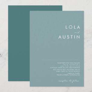 Dusty Boho   Einladung zur Hochzeit in Blau und Gr