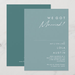 Dusty Boho Faire-part Blue and Green Elopement