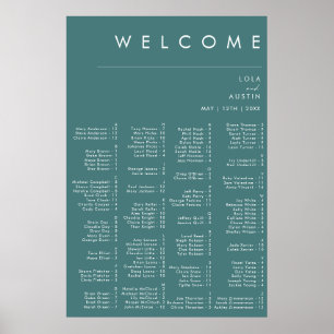 Dusty Boho   Green Alphabetic Seating Chart Poster