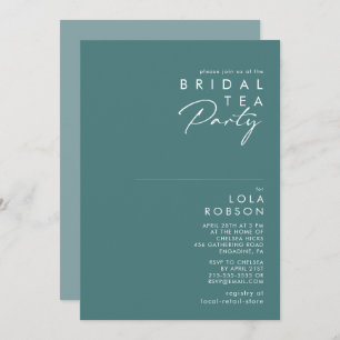 Dusty Boho Green and Blue Bridal Tee Party Einladung