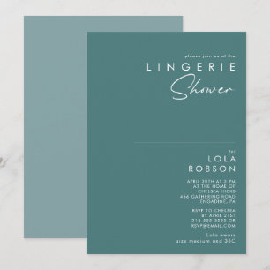 Dusty Boho Green and Blue Lingerie Dusche Einladung