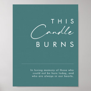 Dusty Boho   Green This Candle Burns Sign Poster