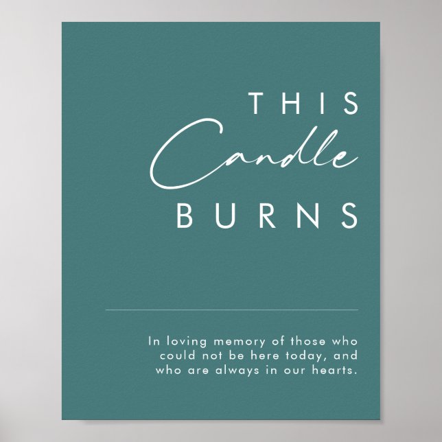 Dusty Boho | Green This Candle Burns Sign Poster (Vorne)