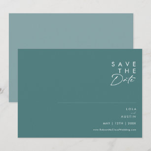 Dusty Boho Horizontal grün und blau Save The Date