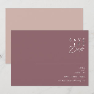 Dusty Boho   Horizontal Lila und Rose Save The Date