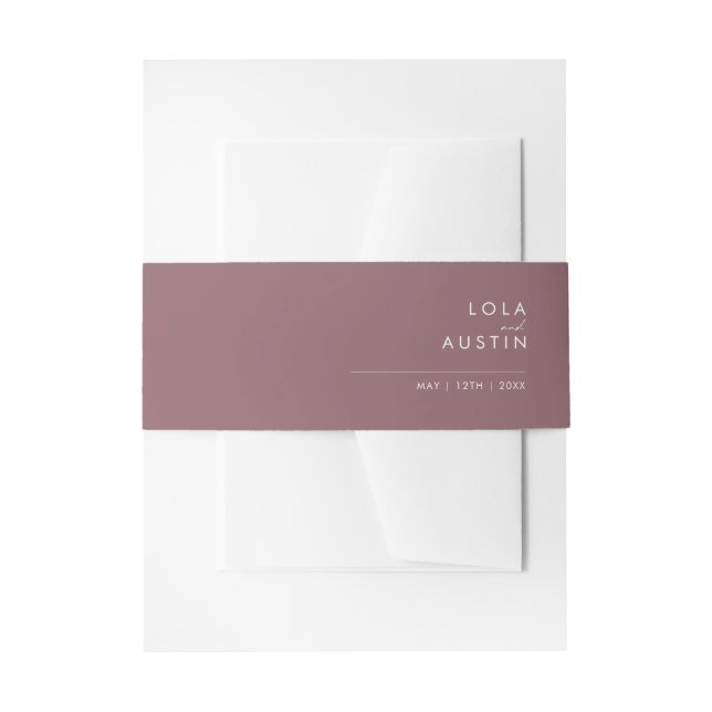 Dusty Boho | Lila Einladung Bauchband Einladungsbanderole (Vorderseite Beispiel)