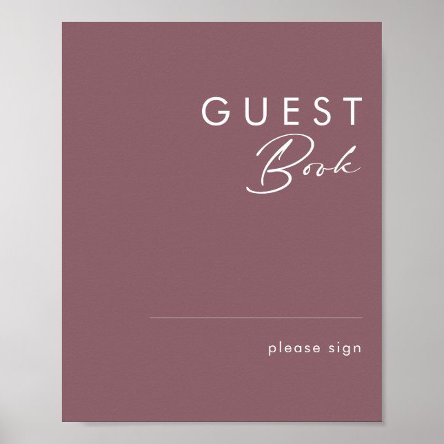 Dusty Boho | Lila Gast Book Sign Poster (Vorne)