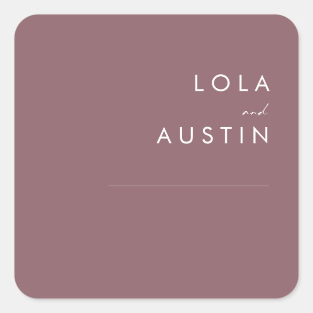 Dusty Boho | Lila Hochzeiten Umschlag Aufkleber (Vorderseite)