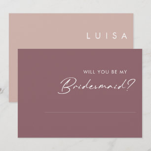 Dusty Boho Lila & Rose Bridesmaid Vorschlagskarte Einladung