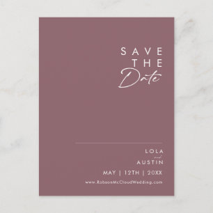 Dusty Boho Lila Save the Date Postkarte