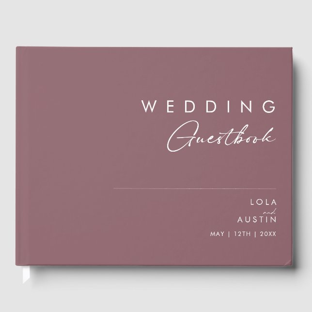 Dusty Boho | Livre d'invités Mariage violet et Ros (Recto)