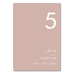 Dusty Boho Numéro de table Rose