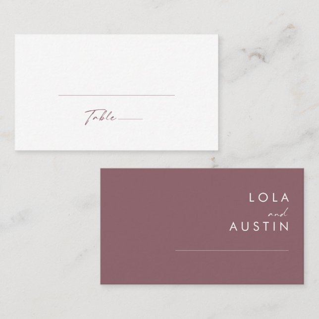 Dusty Boho | Platzkarte für Lila Hochzeiten (Vorne/Hinten)
