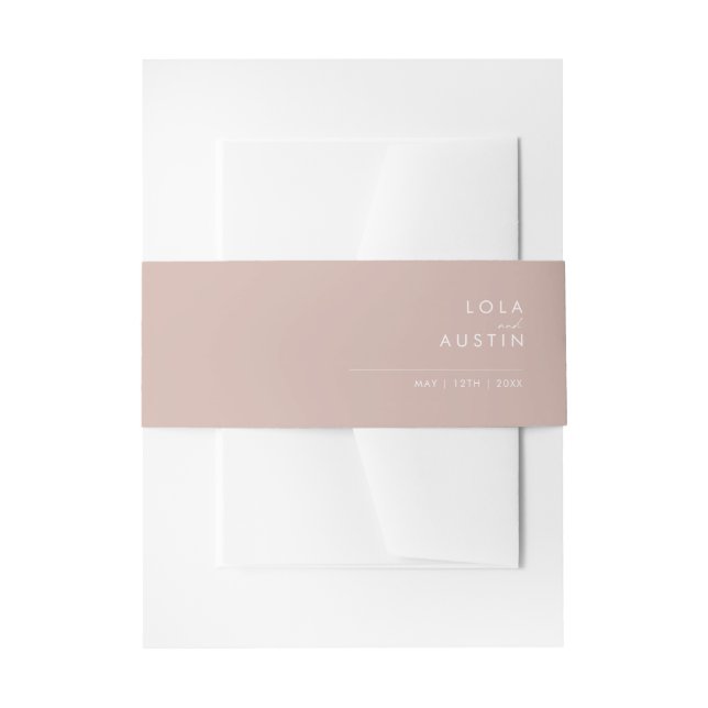 Dusty Boho | Rose Einladung Bauchband Einladungsbanderole (Vorderseite Beispiel)