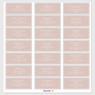 Dusty Boho   Rose Étiquettes de adresse invités