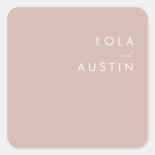 Dusty Boho Rose Hochzeiten Umschlag Aufkleber