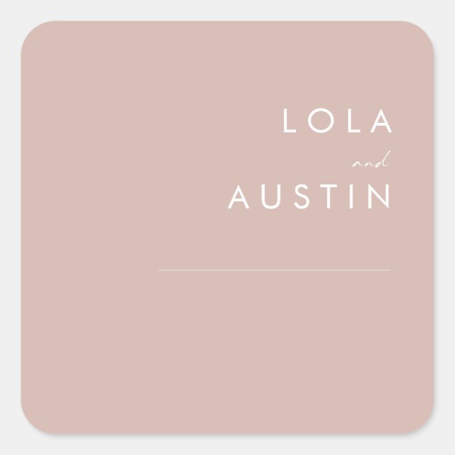 Dusty Boho | Rose Hochzeiten Umschlag Aufkleber (Vorderseite)