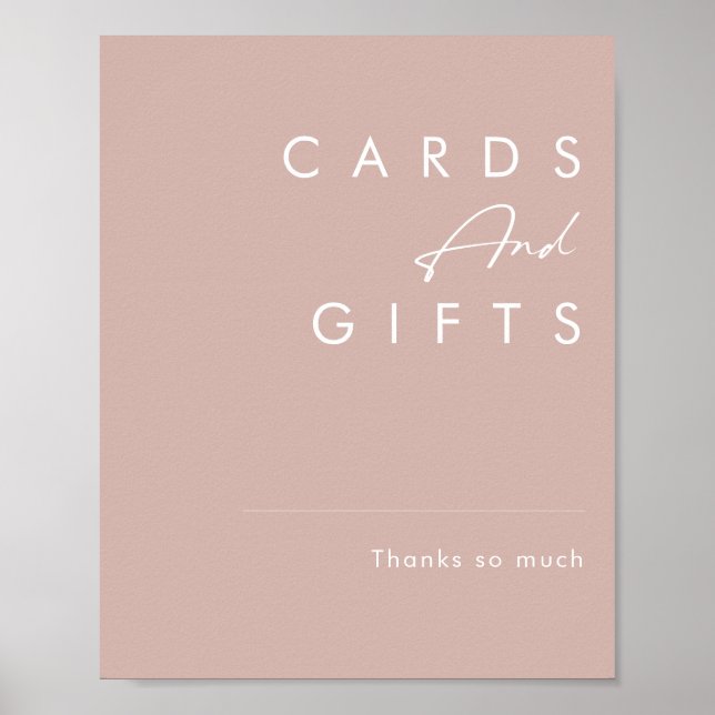 Dusty Boho | Rose Karten und Geschenke Unterschrif Poster (Vorne)