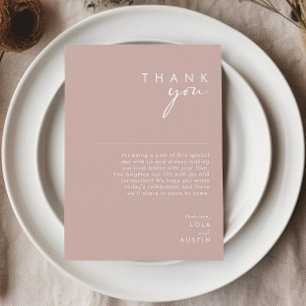 Dusty Boho Rose & Lila Empfang Dankeschön Karte