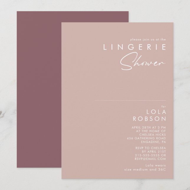 Dusty Boho | Rose und Lila Fingerabdruckdusche Einladung (Vorne/Hinten)