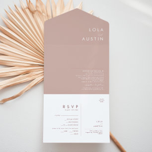 Dusty Boho   Rose und Lila Siegel und Alles einsch All In One Einladung
