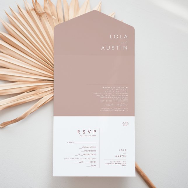 Dusty Boho | Rose und Lila Siegel und alles einsen All In One Einladung (Von Creator hochgeladen)