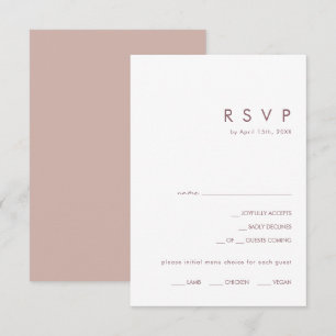 Dusty Boho   RSVP-Karte für Rose und Lila Menü RSVP Karte