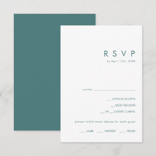 Dusty Boho   RSVP-Karte mit grünem Menü RSVP Karte
