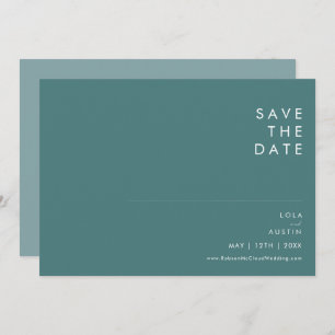 Dusty Boho Save the Date grün & blau