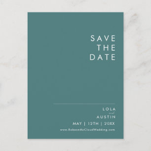 Dusty Boho Save the Date grün Einladungspostkarte