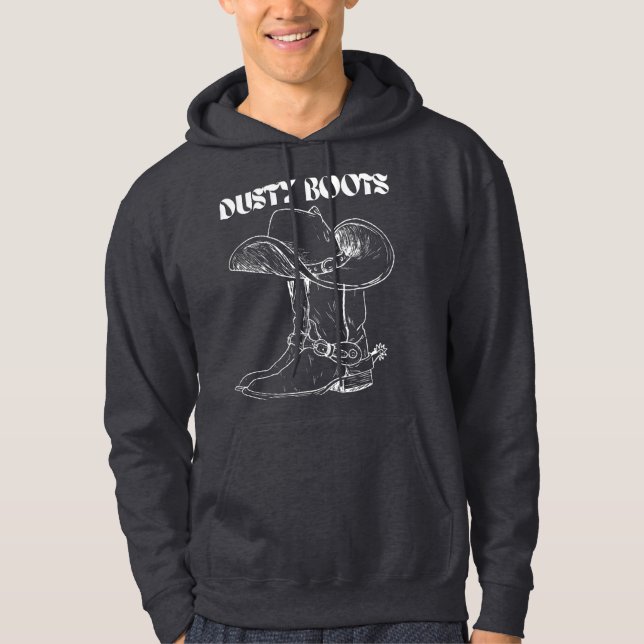 Dusty Boots Cowboy Western Boots Hat Hoodie (Vorderseite)