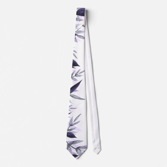 Dusty Botanical Floral Wedding Neck Krawatte (Vorderseite)