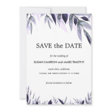 Dusty Botanical Floral Wedding Save the Date Card