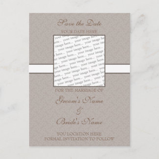 Dusty Brown Eggshell Save the Date Postcard Ankündigungspostkarte