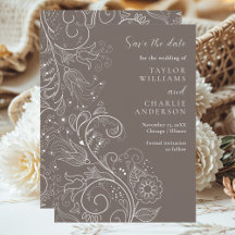 Dusty Brown Elegant Floral Wedding speichern das D