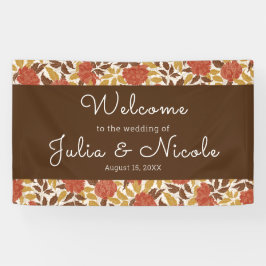 Dusty Brunt Orange Peony Blume Hochzeit im Herbst Banner