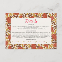 Dusty Brunt Orange Peony Blume Hochzeit im Herbst Begleitkarte