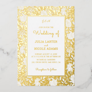 Dusty Brunt Orange Peony Flowers Fall Wedding Folieneinladung