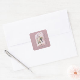 Dusty Burgundy Magnolia Blossoms Wedding Vielen Da Quadratischer Aufkleber