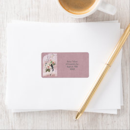 Dusty Burgundy Magnolia Hochzeit Adressaufkleber