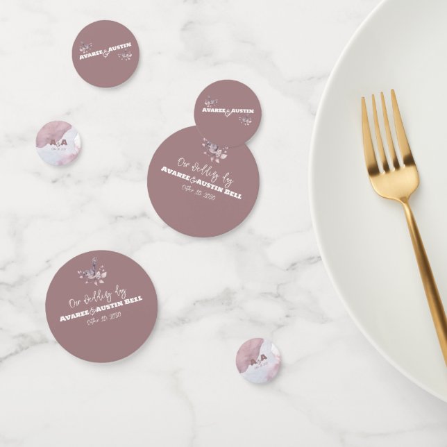 Dusty Burgundy Watercolor Konfetti (Gruppe)