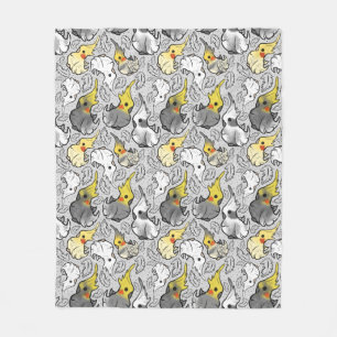 Dusty Cockatiels Throw Fleece Blanken